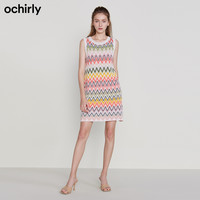 ochirly欧时力2020新款夏装撞色钩边背心裙连衣裙女1RY2030120