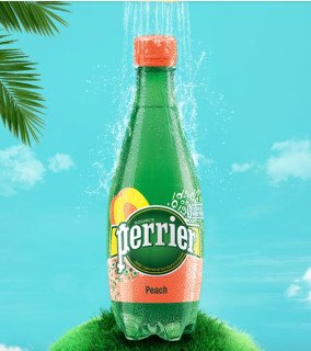 商品perrier巴黎水桃子味含气天然矿泉水500ml24瓶