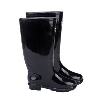 星工（XINGGONG）雨鞋 男式黑色中筒高筒雨靴 户外防水防滑水鞋胶鞋 35码
