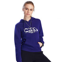 骆驼(CAMEL) 骆驼运动男女款卫衣新款情侣上衣防风连帽保暖卫衣 C7W1R5670 女款明月蓝 L