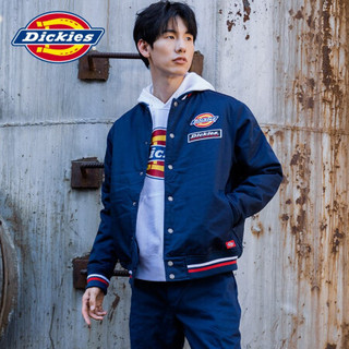 Dickies棒球服 秋冬 棒球服男 绣花徽章休闲夹克 经典棒球夹克衫男 情侣棒球外套 DK008138 深藏青色 XXL