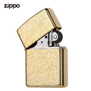 美国进口 之宝（zippo） 防风煤油打火机不含油 ZBT-3-19c唐草配Zippo-金色 限量款 品牌直供原装正版