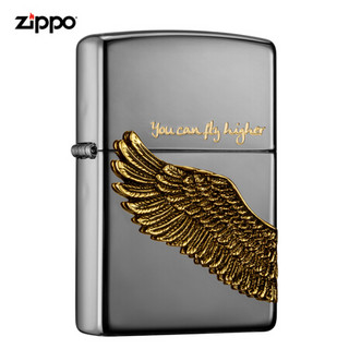 美国进口 之宝（zippo） 防风煤油打火机不含油 ZBT-1-2a飞的更高-黑冰  品牌直供原装正版