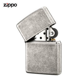 美国进口 之宝（zippo） 防风煤油打火机不含油  121FB仿古银 品牌直供原装正版