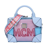 MCM 奢侈品 女士 Soft Berlin E/W系列蓝色小号炫彩镭射单肩手提斜挎包 MWRASBF03H2001