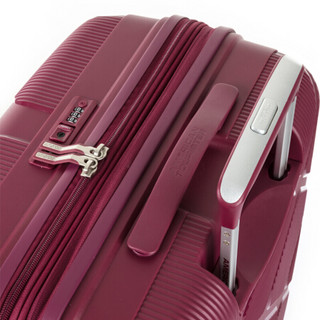美旅拉杆箱 时尚PP行李箱大容量可扩展耐磨飞机轮旅行箱 20英寸外置USB接口 HJ4紫红色