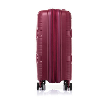 美旅拉杆箱 时尚PP行李箱大容量可扩展耐磨飞机轮旅行箱 20英寸外置USB接口 HJ4紫红色