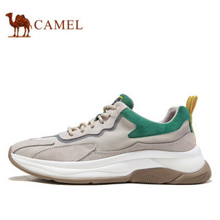 骆驼（CAMEL） 运动鞋男百搭老爹鞋透气户外跑步鞋 A032541410 杏/绿/黄 43
