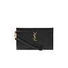 SAINT LAURENT PARIS 女士黑色牛皮颗粒金色logo手拿包 636313 BOW01 1000