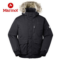 Marmot/土拨鼠秋冬运动厚重带帽保暖鹅绒700蓬羽绒服男户外 曜石黑001 S 欧码偏大