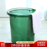 CHAHUA 茶花 透明塑料水桶家用手提桶塑料桶大水桶洗澡桶饮用水桶 15.9L深绿色