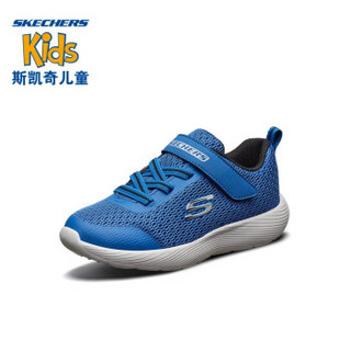 Skechers斯凯奇童鞋 秋冬新款魔术贴舒适儿童运动鞋 男童简约休闲宝宝学步鞋98120N 宝蓝色/黑色/RYBK 24码/鞋内长14cm