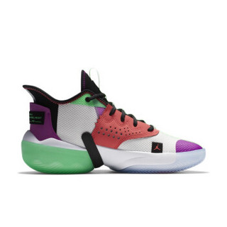 AIR JORDAN Jordan React Elevation 男士篮球鞋  CK6617-101 白色/紫色/绿色 42