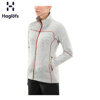 Haglofs火柴棍运动户外系列女款抓绒衫603726 3PP-灰白色/铁锈红色 S