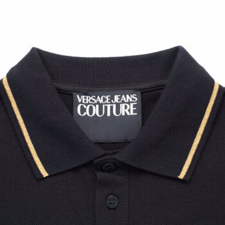 范思哲Versace Jeans Couture奢侈品男装20秋冬男士棉翻领POLO衫 B3GZA71T-36571 BLACK-K42黑色 S