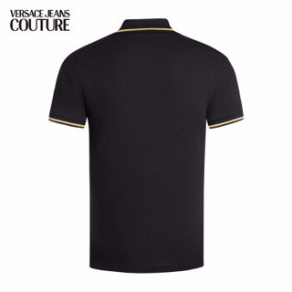 范思哲Versace Jeans Couture奢侈品男装20秋冬男士棉翻领POLO衫 B3GZA71T-36571 BLACK-K42黑色 S