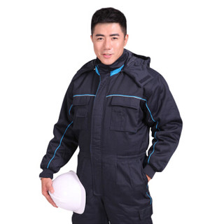 谋福（CNMF）连体耐低温工作服 保暖连体工装连体服 冷库防寒防冻服 工作棉袄（藏青色连体款）3XL  8687