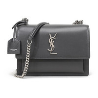 圣罗兰 SAINT LAURENT 20fw秋冬款 女士SUNSET系列牛皮手提单肩斜挎包灰色中号 442906 D420N 1112