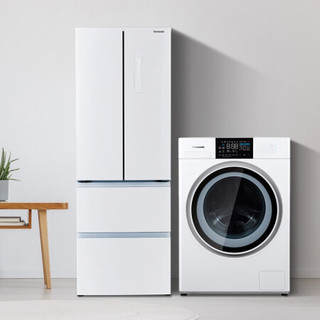 Panasonic 松下 冰箱洗衣机套装 NR-D350TP-W变频四门冰箱 350L 白色+XQG100-NGA5E滚筒洗衣机 10kg 白色