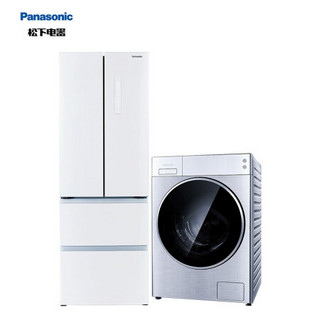 松下(Panasonic)NR-D350TP-W+XQG100-L165 350升变频风冷 10公斤三维立体洗 变频冰洗套装