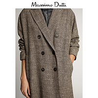 春夏折扣 Massimo Dutti女装  早春新款缀扣纹理纺织女士大衣外套中长款 06405537745