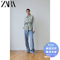 ZARA 新款 女装 配腰带牛仔外套 04877040982