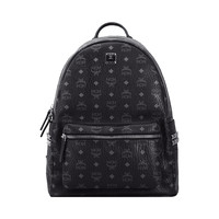 MCM STARK系列中性铆钉印花拉链双肩包MMK6SVE38 黑色