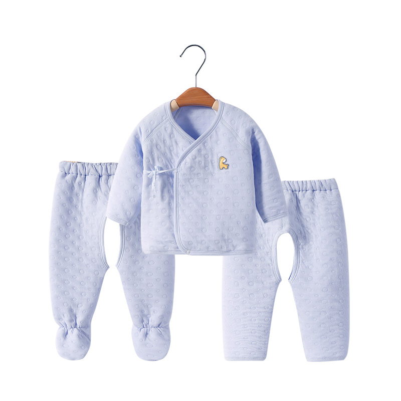 Tongtai 童泰 Tong Tai 童泰 TTA29F 通用保暖套装 小鹿3件套 蓝色 52cm