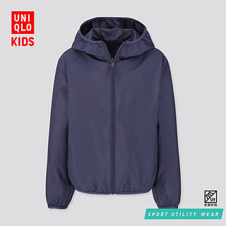 UNIQLO 优衣库 儿童防紫外线连帽外套 白色 110cm