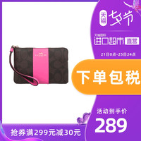 COACH蔻驰进口手腕袋女士PVC老花零钱包手包时尚F58035