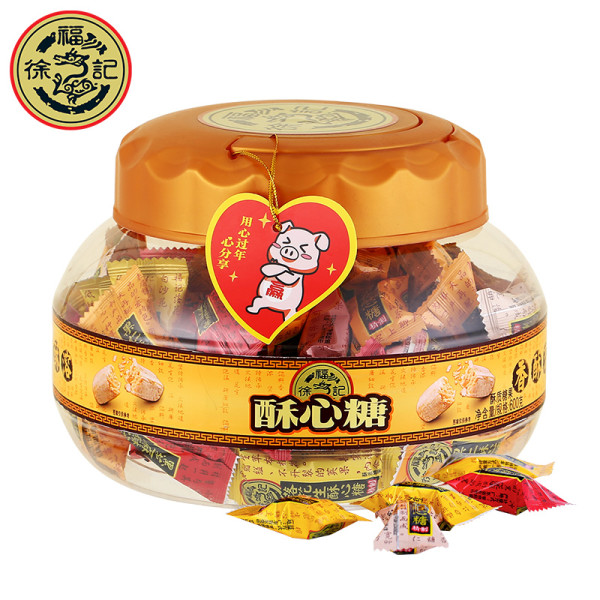 商品徐福记酥心糖桶装600g 新年糖果多口味混合婚庆喜糖特产春节年货