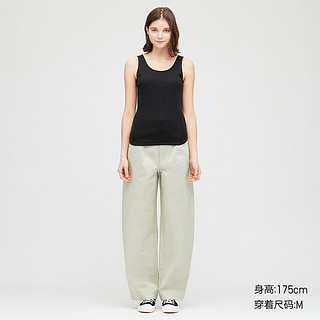 UNIQLO 优衣库 女士纯色棉质修身背心427391 黑色M