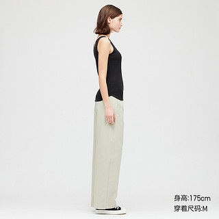 UNIQLO 优衣库 女士纯色棉质修身背心427391 黑色M