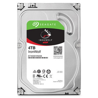 SEAGATE 希捷 酷狼IronWolf系列 NAS硬盘 12TB(CMR、7200rpm、256MB)ST4000VN008