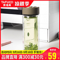 泰福高高硼硅耐热玻璃水杯茶杯带茶格杯子男女生韩版创意水杯