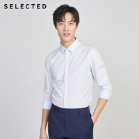 SELECTED思莱德夏季新条纹潮流修身商务长袖衬衫男SIG|420205512