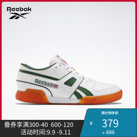 Reebok锐步 运动经典PRO WORKOUT LO MU男女低帮休闲运动鞋FW3386 白色/绿色 38.5