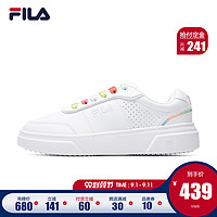 FILA 斐乐官方 情侣板鞋2020秋季新款运动休闲时尚男女鞋小白鞋 F12W031335F 女斐乐 38