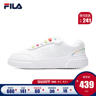 FILA 斐乐官方 情侣板鞋2020秋季新款运动休闲时尚男女鞋小白鞋 F12W031335F 女斐乐 38