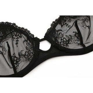 LA PERLA PRIMULA系列女士有钢圈蕾丝V型聚拢文胸CFI005250 黑色75B