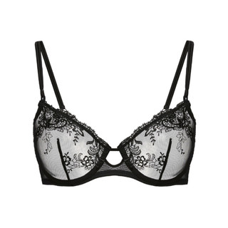 LA PERLA PRIMULA系列女士有钢圈蕾丝V型聚拢文胸CFI005250 黑色75B