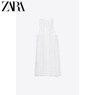 ZARA 新款 TRF 女装 亮光效果流苏连衣裙 01014412250