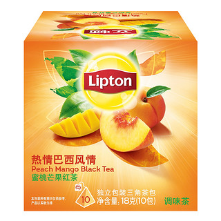 立顿蜜桃芒果红茶三角茶包袋泡茶10包水果茶巴西风情口调味茶