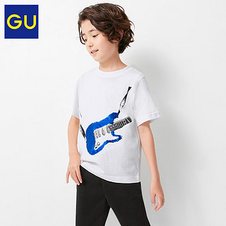 GU极优男童亮片T恤(短袖)(吉他)2020秋季新款变色潮童纯棉326432 乳白色 110cm