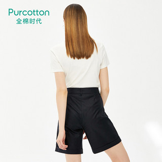 Purcotton/全棉时代夏季女士POLO上衣优质棉休闲短袖上衣学生