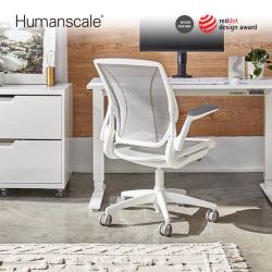 Humanscale优门设World人体工学椅全网座垫办公椅子白色框电脑椅