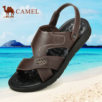 骆驼 CAMEL夏季凉鞋男 爸爸真皮男士中年人凉拖鞋两穿牛皮老人凉鞋防滑