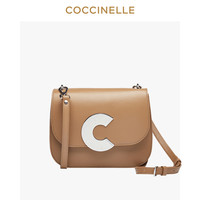 新品COCCINELLE/可奇奈尔CRAQUANTE斜挎包轻奢百搭牛皮女士单肩包