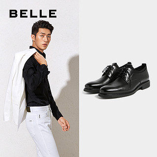 BeLLE 百丽 男士系带圆头平跟商务正装鞋6RX01CM9A 黑色40
