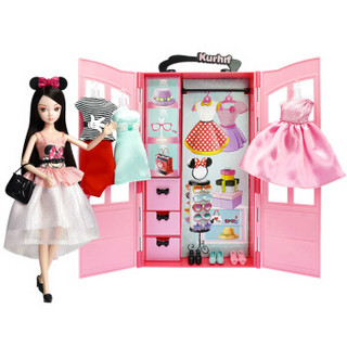 可儿娃娃 儿童女孩玩具 巴比公主洋娃娃套装大礼盒 过家家衣柜玩具 女童生日礼物 换装娃娃6166